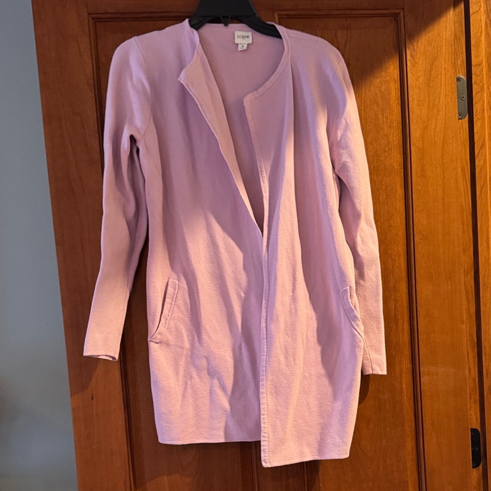 J. Crew Lavender Open-Front Cardigan